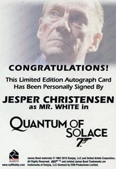 2016 Rittenhouse James Bond 007 Classics - Autographs #NNO Jesper Christensen Back