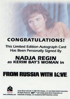 2016 Rittenhouse James Bond 007 Classics - Autographs #NNO Nadja Regin Back