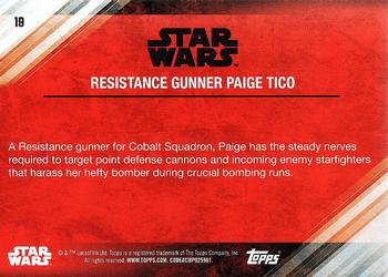 2017 Topps Star Wars: The Last Jedi #19 Resistance Gunner Paige Tico Back