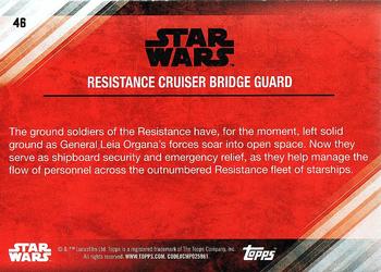 2017 Topps Star Wars: The Last Jedi #46 Resistance Cruiser Bridge Guard Back