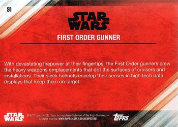 2017 Topps Star Wars: The Last Jedi #51 First Order Gunner Back