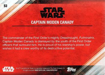 2017 Topps Star Wars: The Last Jedi #53 Captain Moden Canady Back