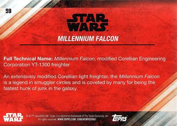 2017 Topps Star Wars: The Last Jedi #59 The Millennium Falcon Back