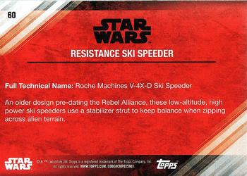 2017 Topps Star Wars: The Last Jedi #60 Resistance Ski Speeder Back