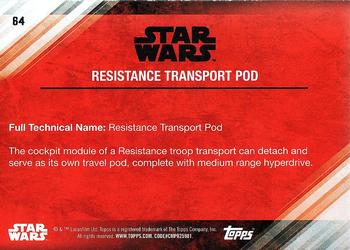 2017 Topps Star Wars: The Last Jedi #64 Resistance Transport Pod Back