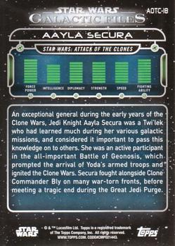 2017 Topps Star Wars: Galactic Files Reborn - Blue #AOTC-18 Aayla Secura Back