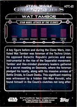 2017 Topps Star Wars: Galactic Files Reborn - Blue #AOTC-20 Wat Tambor Back