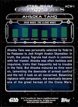 2017 Topps Star Wars: Galactic Files Reborn - Blue #ACW-1 Ahsoka Tano Back