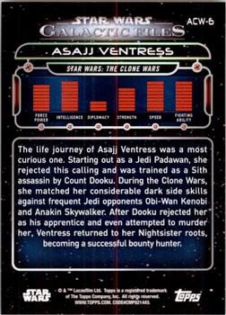 2017 Topps Star Wars: Galactic Files Reborn - Blue #ACW-6 Asajj Ventress Back