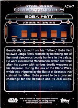 2017 Topps Star Wars: Galactic Files Reborn - Blue #ACW-7 Boba Fett Back
