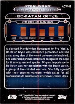 2017 Topps Star Wars: Galactic Files Reborn - Blue #ACW-18 Bo-Katan Kryze Back