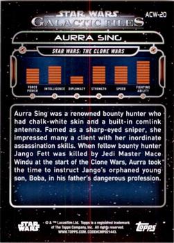 2017 Topps Star Wars: Galactic Files Reborn - Blue #ACW-20 Aurra Sing Back