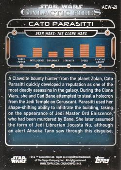 2017 Topps Star Wars: Galactic Files Reborn - Blue #ACW-21 Cato Parasitti Back