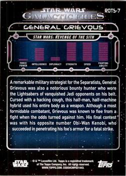 2017 Topps Star Wars: Galactic Files Reborn - Blue #ROTS-7 General Grievous Back