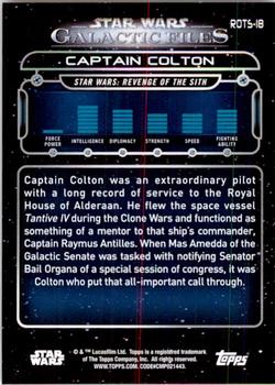 2017 Topps Star Wars: Galactic Files Reborn - Blue #ROTS-18 Captain Colton Back