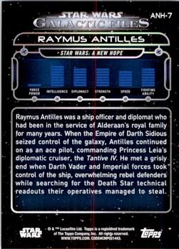 2017 Topps Star Wars: Galactic Files Reborn - Blue #ANH-7 Raymus Antilles Back