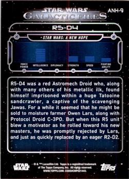 2017 Topps Star Wars: Galactic Files Reborn - Blue #ANH-9 R5-D4 Back