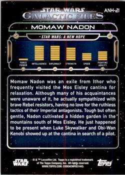 2017 Topps Star Wars: Galactic Files Reborn - Blue #ANH-21 Momaw Nadon Back