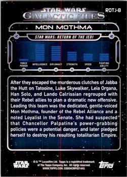 2017 Topps Star Wars: Galactic Files Reborn - Blue #ROTJ-8 Mon Mothma Back