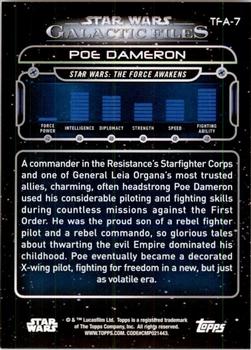 2017 Topps Star Wars: Galactic Files Reborn - Blue #TFA-7 Poe Dameron Back