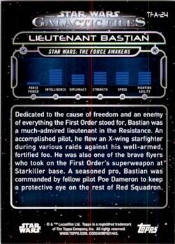 2017 Topps Star Wars: Galactic Files Reborn - Blue #TFA-24 Lieutenant Bastian Back