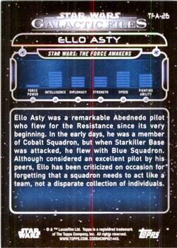 2017 Topps Star Wars: Galactic Files Reborn - Blue #TFA-26 Ello Asty Back