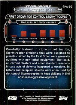 2017 Topps Star Wars: Galactic Files Reborn - Blue #TFA-29 Riot Control Stormtrooper Back
