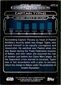2017 Topps Star Wars: Galactic Files Reborn - Orange #AOTC-12 Captain Typho Back