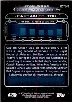 2017 Topps Star Wars: Galactic Files Reborn - Orange #ROTS-18 Captain Colton Back