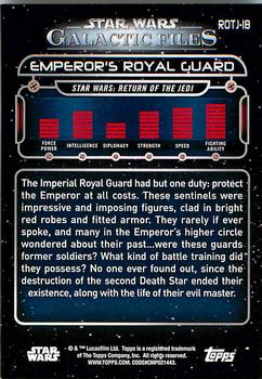 2017 Topps Star Wars: Galactic Files Reborn - Orange #ROTJ-18 Emperor's Royal Guard Back