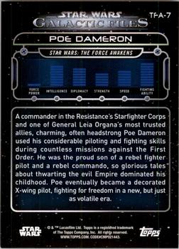 2017 Topps Star Wars: Galactic Files Reborn - Orange #TFA-7 Poe Dameron Back