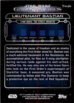 2017 Topps Star Wars: Galactic Files Reborn - Orange #TFA-24 Lieutenant Bastian Back
