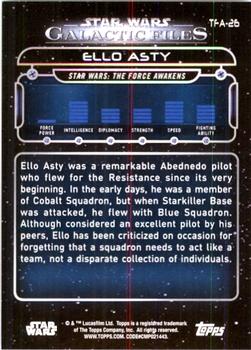 2017 Topps Star Wars: Galactic Files Reborn - Orange #TFA-26 Ello Asty Back