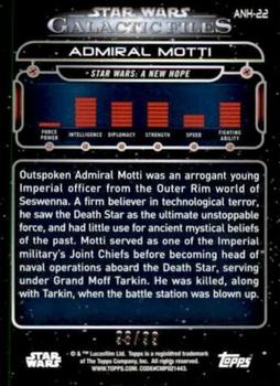 2017 Topps Star Wars: Galactic Files Reborn - Purple #ANH-22 Admiral Motti Back