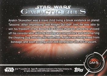 2017 Topps Star Wars: Galactic Files Reborn - Galactic Moments #GM-5 Anakin Skywalker wins freedom Back