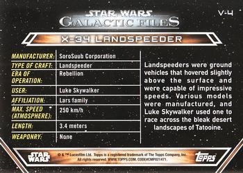 2017 Topps Star Wars: Galactic Files Reborn - Vehicles #V-4 X-34 Landspeeder Back