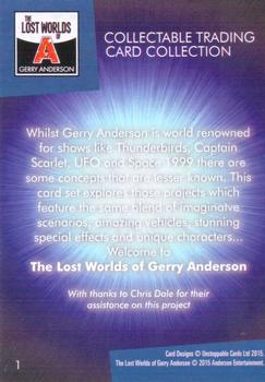 2016 Unstoppable Cards The Lost Worlds of Gerry Anderson #1 Title Card Back