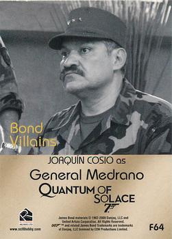 2009 Rittenhouse James Bond Archives - Quantum of Solace Expansion #F64 Joaquín Cosio as General Medrano Back