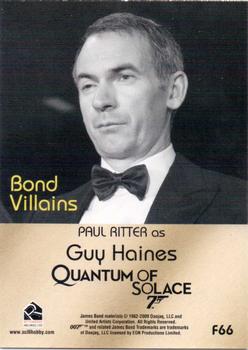 2009 Rittenhouse James Bond Archives - Quantum of Solace Expansion #F66 Paul Ritter Back