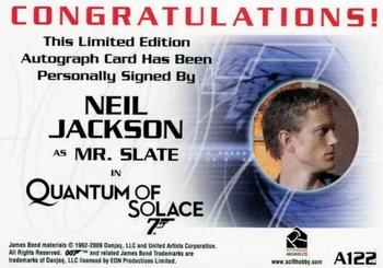 2009 Rittenhouse James Bond Archives - Autographs #A122 Neil Jackson Back