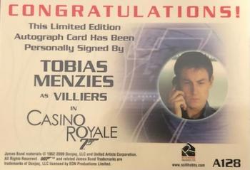 2009 Rittenhouse James Bond Archives - Autographs #A128 Tobias Menzies Back