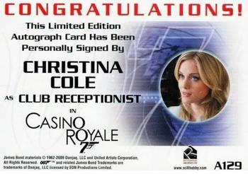 2009 Rittenhouse James Bond Archives - Autographs #A129 Christina Cole Back