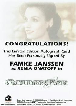 2009 Rittenhouse James Bond Archives - Autographs #NNO Famke Janssen Back