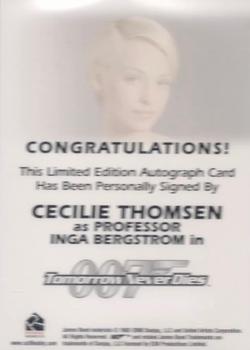 2009 Rittenhouse James Bond Archives - Autographs #NNO Cecilie Thomsen Back