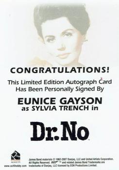 2009 Rittenhouse James Bond Archives - Autographs #NNO Eunice Gayson Back