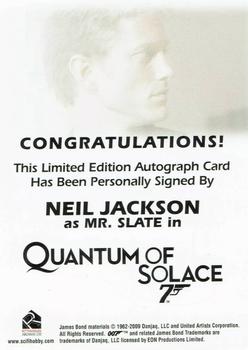 2009 Rittenhouse James Bond Archives - Autographs #NNO Neil Jackson Back