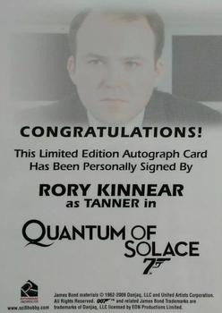 2009 Rittenhouse James Bond Archives - Autographs #NNO Rory Kinnear Back