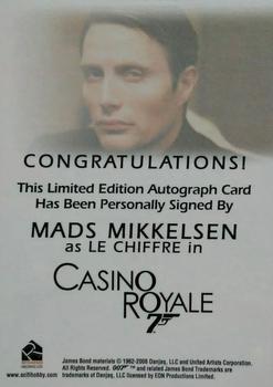 2009 Rittenhouse James Bond Archives - Autographs #NNO Mads Mikkelsen Back