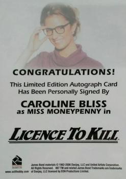 2009 Rittenhouse James Bond Archives - Autographs #NNO Caroline Bliss Back