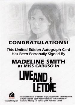 2015 Rittenhouse James Bond Archives - Autographs #NNO Madeline Smith Back
